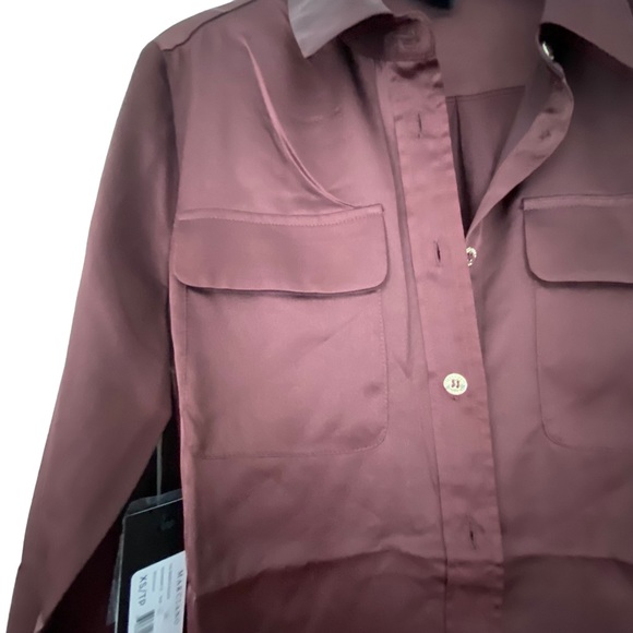 Marciano Chocolate Brown Button Down Shirt - Size XS - Picture 8 of 12
